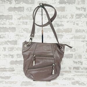 Stone Mountain Dusty Lavender Leather Zipper Crossbody Shoulder Bag 1017